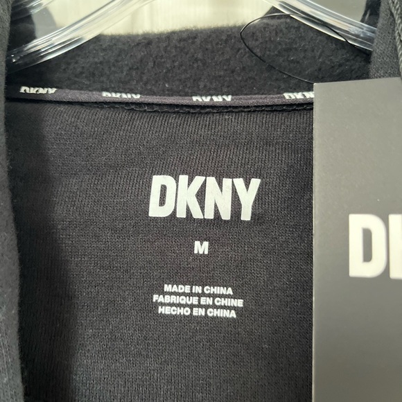 NWT DKNY Full Zip Hoodie with Pockets M Black - Picture 9 of 11